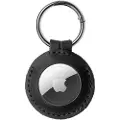 FIXED Real Leather Keychain Case for AirTag Black