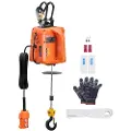 Vevor 3-i-1 elektrisk vinsj, kapasitet 1100 lbs, 1500 W bærbar kraftvinsj, 30 fot løftehøyde, 16 fot/min med kablet og trådløs fjernkontroll, for garasje, lager, fabrikkløft og tauing
