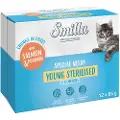 Smilla Young Fresh Pouch Sterilised biter i saus med grønnsaker - Laks og gresskar (24 x 85 g)