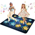 Vevor dansematte, 8-knappers dansemikser-rytmesteppematte, elektronisk dansepute med modus for én/to spillere, justerbart volum, innebygd musikk, 8 utfordringsnivåer, lekegaver til jenter fra 3 år