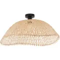 QAZQA Art Deco taklampe sort med naturbambus 60 cm - Alka