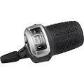 Microshift shifter, høyre, 9-trinns, Shimano-kompatibel, Twist Shifter, optisk girindikator (NY)
