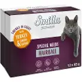 Smilla Adult Fresh Pouch Hairball biter i saus med grønnsaker - Kalkun og grønne bønner (12 x 85 g)