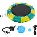 Vevor Oppblåsbar Vannhopper, 12 fot rekreasjonsvanntrampolin, Bærbar hoppeplattform med 3-trinns stige og elektrisk luftpumpe, Flytende hopperebounder for barn og voksne for basseng, innsjø, vannsport