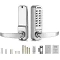 Vevor mekanisk nøkkelfri inngangsdørlås, mekanisk dørlås med 14 nøkler, mekanisk dørlås med tastatur og håndtak, vanntett nøkkelfri portlås i rustfritt stål, for hjemmekontor, utendørs gjerde, garasje