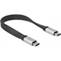 DeLOCK - USB-kabel - 24 pin USB-C (hann) til 24 pin USB-C (hann) - USB 3.2 Gen 2 - 3 A - 22 cm - svart, sølv