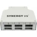 Synergy 21 FO patchpanel for topphatskinne (DIN), 6xSC duplex/LC quad-sokler, uten koblinger, lys grå, Synergy 21,