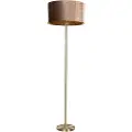 QAZQA Gulvlampe messing med fløyels skjerm krokodille 50cm - Simplo