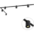 QAZQA Moderne 1-fase skinnesystem med 5 spotlights sort - Rondoo Up