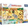 Trefl Dobbeltsidig puslespill 24 deler Super Maxi Babies on safari 3in1