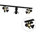 QAZQA Skinnesystem med 3 spotlights sort - Movie