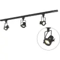 QAZQA Industrielt skinnesystem med 3 spotlights 1-fase sort - Suplux