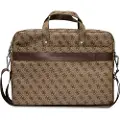 GUESS Saffiano 4G Triangle Logo Databag 16” brązowy