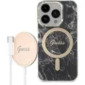 GUESS Gubpp14lhmeacsk+ Charger Set Iphone 14 Pro 6.1 Marble Telefondeksel