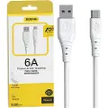 Dudao USB-kabel - USB til USB-C 6A 1m - Hvit