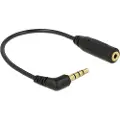 DeLOCK - Hodetelefonadapter - stereo mikroplugg (hun) til 4-polet miniplugg (hann) vinklet - 17,5 cm - svart