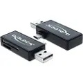 DeLOCK Micro USB OTG Card Reader + USB A male - Kortleser (MMC, SD, microSD, SDHC, microSDHC, SDXC, microSDXC) - USB