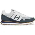Hackett London for man. HMS21446 Telfor Vibesun leather trainers blue (40), Flat, Laces, Casual