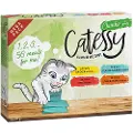 Catessy Catesy sparepakke biter i saus-skåler 56 x 85 g - Mega Mix med 4 smaker (kylling, laks, storfekjøtt, kylling & hjerte)