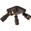 QAZQA Takspot mørk bronse GU10 50 mm firkantet 4-lys - Stanley