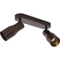 QAZQA Rund takspot mørk bronse GU10 50 mm 2-lys - Stanley