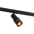 QAZQA Moderne spotlampe sort med mørk bronse for skinnesystem 1-fase - Iconic Kohua