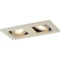 QAZQA Moderne nedfelt spot beige GU10 50 mm svingbar og vippbar 2-lys - Qure