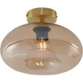 QAZQA Art Deco taklampe messing med ravglass - Busa