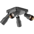 QAZQA Takspot gunmetal GU10 50 mm firkantet 4-lys - Stanley