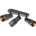 QAZQA Rund takspot gunmetal GU10 50 mm 3-lys - Stanley