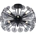 QAZQA Art Deco taklampe sort med røykglass - Atomic