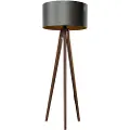 QAZQA Tripod Gulvlampe Valnøtt med Grønn Fløyelskjerm 50cm - Tripod Classic