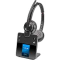 HP Poly Savi 8420 Office - Savi 8400 series - hodesett - on-ear - DECT / Bluetooth - trådløs - aktiv støydemping - svart - Certified for Microsoft Teams