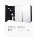 Vevor medisinskap, 25,5 x 40 tommer, medisinskap for bad med speil, veggskap med aluminiumsramme, justerbare hyller med 4 lag, innfelt og veggmontert installasjon