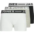 Jack & Jones Sense Boxershorts 3-pak Gråmelert/Svart/Hvit