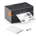 Vevor termisk etikettskriver, 300 DPI for 4x6 postpakker, Bluetooth og automatisk etikettgjenkjenning, støtter Windows/MacOS/Linux/Chromebook/Android/IOS, kompatibel med Amazon, eBay, Etsy osv., svart