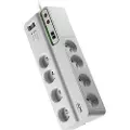 APC SurgeArrest Performance - Overspenningsavleder - AC 230 V - 2300 watt - utgangskontakter: 8 - 3 m kabel - Belgia, Frankrike - hvit