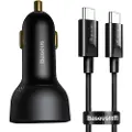 Baseus Superme charger fast car USB/USB Type C 100W PPS Quick Charge Power Delivery + USB Type C cable 100W (20V/5A) 1m black (TZCCZX-01)