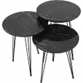 Kalune Design Hanah HomeSettbord MermerSvartSmåbordFra Homeroom