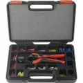 Toolcraft HJ540168BC-A1A5 TO-7104990 Crimptænger-sæt 168 dele Skrumpeforbinder, Kompressionsstik 0.5 til 8 mm² Inkl. crimpsortiment med kuffert, Inkl.