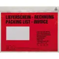 No name Dokumentlomme 161276200 C6 Rød Lieferschein-Rechnung, mehrsprachig med selvklæber 250 stk