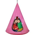 Vevor Kids Nest Chair, hengende hengekøyestol med justerbart tau, hengekøyestol for barn innendørs og utendørs bruk (91 cm D x 132 cm H), vektkapasitet 112 kg, rosa