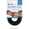 Velcro ONE-WRAP, Frigjørbart buntebånd, Polypropylen (PP), Velcro mappe, Sort, 150 mm, 20 mm, 25 stykker