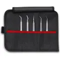 Knipex 92 00 03, Sort, Rustfritt stål, Flat, Spiss, Bøyd, Rett, 180 g, 5 stykker