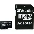 Verbatim - Flashminnekort (microSDHC til SD-adapter inkludert) - 16 GB - Class 10 - microSDHC