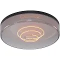 QAZQA Taklampe sort med røykglass 35,5 cm inkludert dimbar LED - Fira