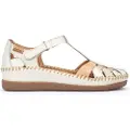 Pikolinos for woman. W8K-0705C1 Leather sandals Cadaques white (39), 3 to 5 cm, Velcro, Casual