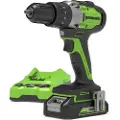 Greenworks 3704107UA, Elektrisk skrutrekker, Pistolhåndtak, Sort, Grønn, Børsteløs, Belteklemme, 60 Nm