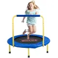 Vevor 3FT trampoline for barn, 36" trampoline innendørs/utendørs trampoline for småbarn, sammenleggbar mini baby trampoline med skumhåndtak, fritidstrampolin bursdagsgave for 3+ år barn