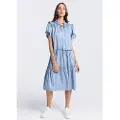 Victorio & Lucchino , V&L for woman. 3596739 Short dress with blue bow at the neck (XL), Casual, Viscose, Short sleeve